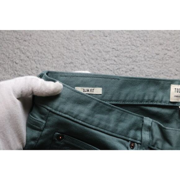 Todd Snyder Jeans 32x34 Green Slim Fit 5 Pocket Pants - Picture 3 of 5